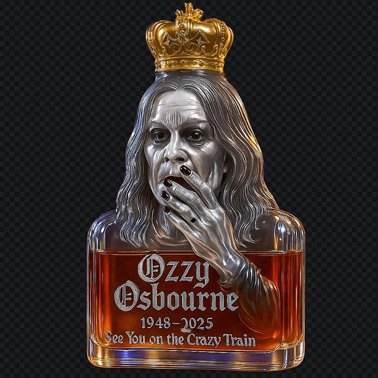 Ozzy We See You at the Crazy Train Whiskey Bottle