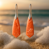 Coralia | Shimmering Coral Earrings