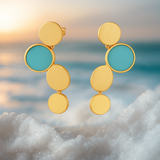 Oceane | Gold Earrings with Turquoise Accent