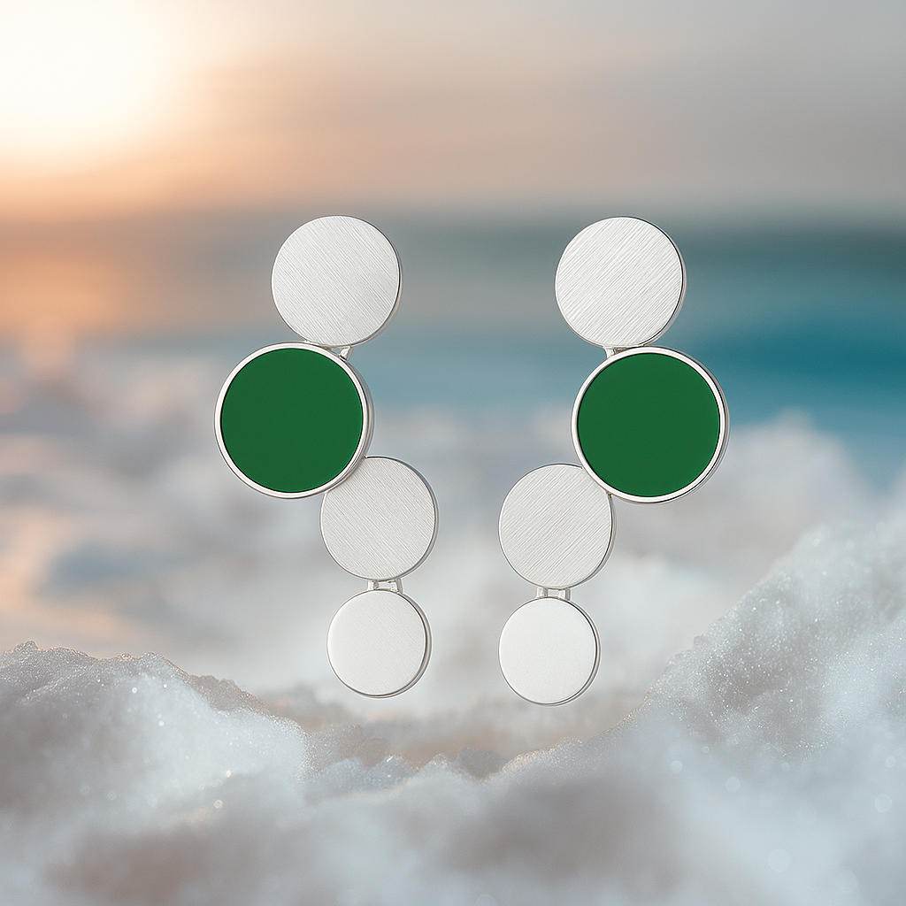 Oceane | Gold Earrings with Turquoise Accent