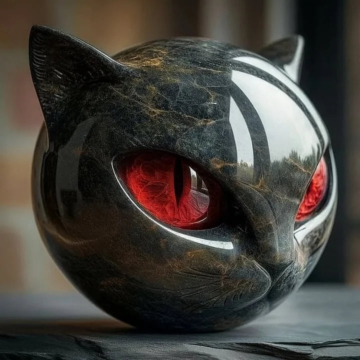 NyxCharm | Mystical Black Cat Head Statue
