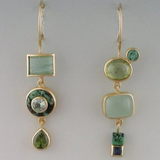 Retro Green Pendant Earrings