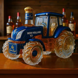 Traditional whisky bottle in the shape of a New Holland T7 tractor