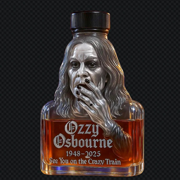 Ozzy We See You at the Crazy Train Whiskey Bottle