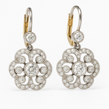 Retro earrings with mandala-shaped crystals