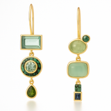 Retro Green Pendant Earrings