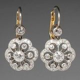 Retro earrings with mandala-shaped crystals