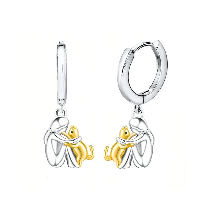 Marie | Cat Embrace Earrings (Round Lock)