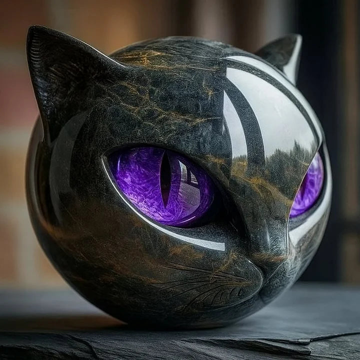 NyxCharm | Mystical Black Cat Head Statue