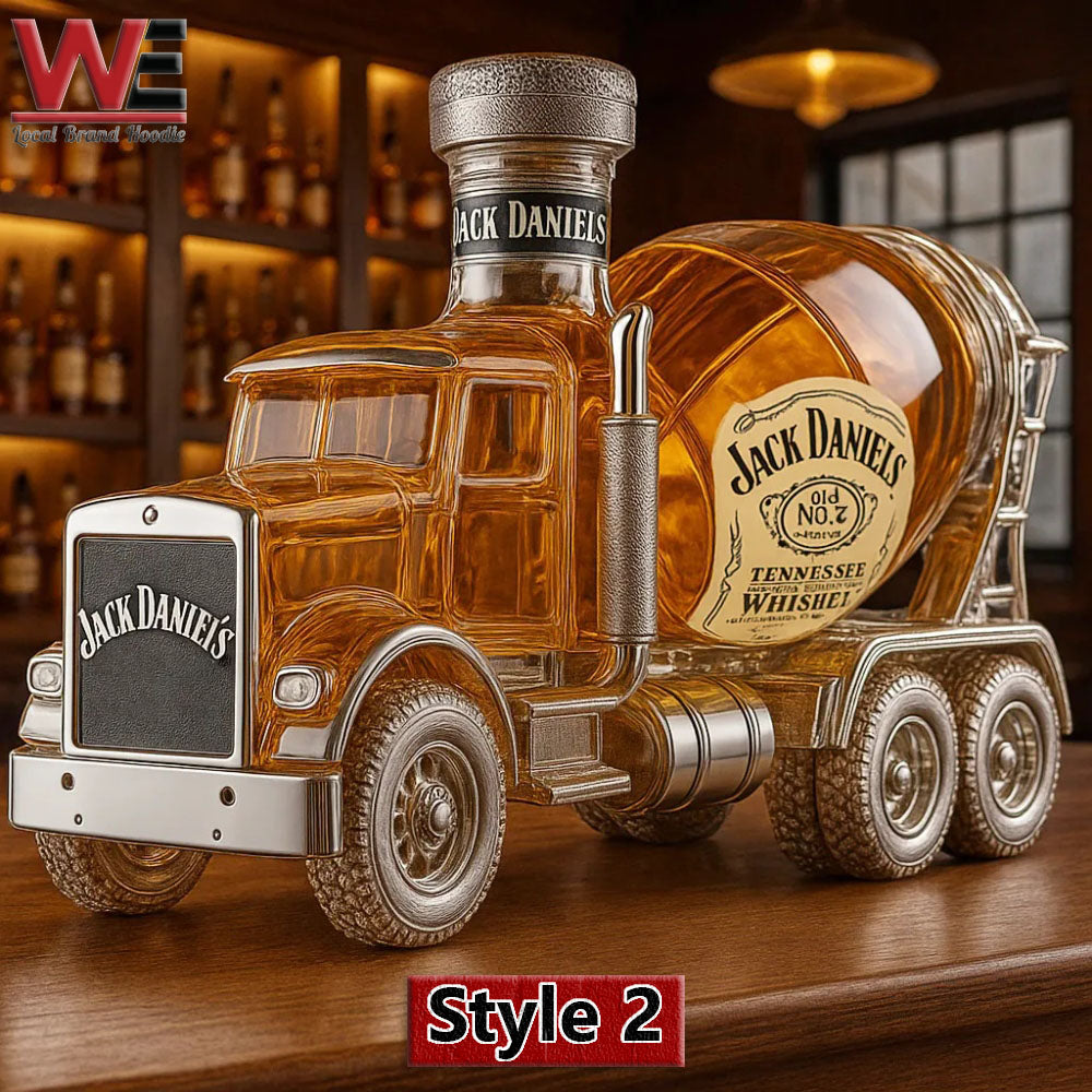 Cement mixer-shaped whisky bottle