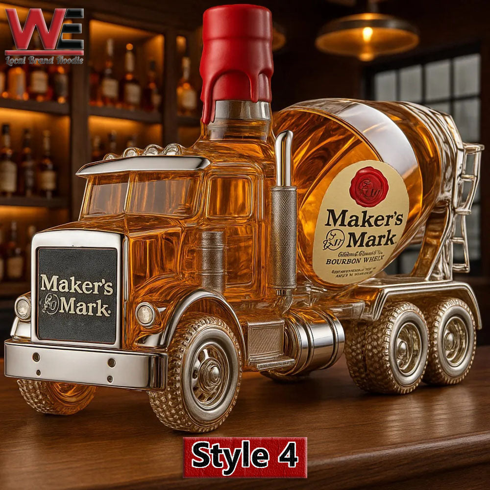 Cement mixer-shaped whisky bottle