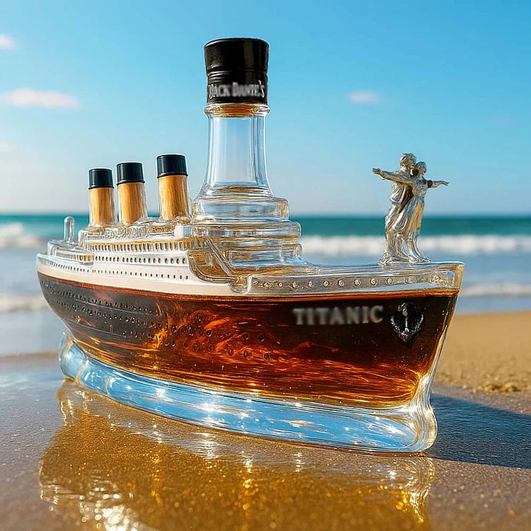 Romantic ship-shaped whisky bottle