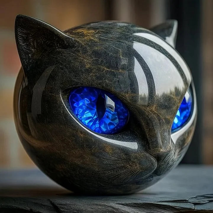 NyxCharm | Mystical Black Cat Head Statue